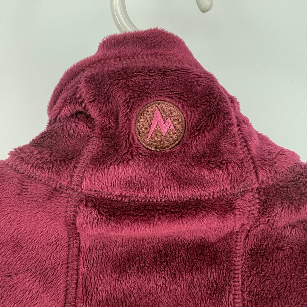 Marmot Fluffy Fleece Jacket Full Zip Maroon Purple Women's Size XS - Picture 3 of 11